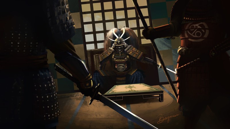 samurai, sword, artwork, fantasy art