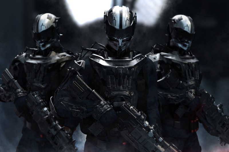 ArtStation, digital art, soldier, futuristic, weapon