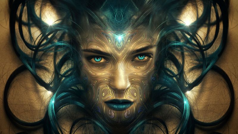 face, girl, surreal, fantastic, 4k