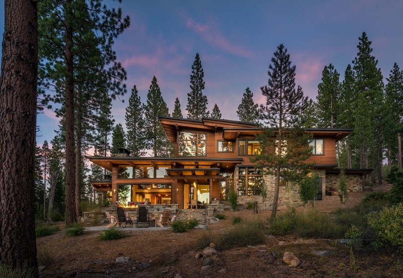 forest, nature, house, trees, mansions, modern, architecture, cabin, wood house
