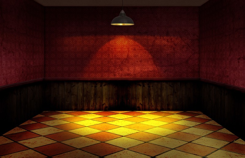 room, lights, minimalism, artwork, lamp, red