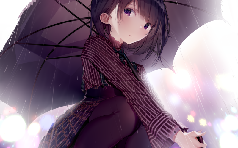 anime girls, original characters, black hair, artwork, digital art, illustration, 2D, shirt, dress, pantyhose, Atha, anime