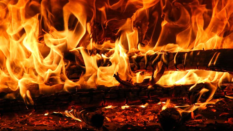 bonfire, fire, embers, ash, flame, dark, 4k