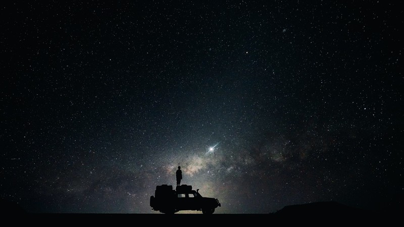 nature, Milky Way, stars, landscape, night, silhouette