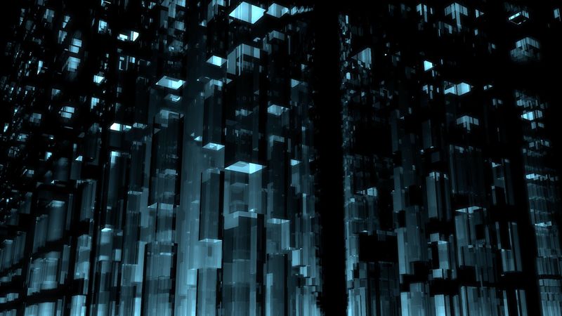 blocks, form, dark, light, 4k