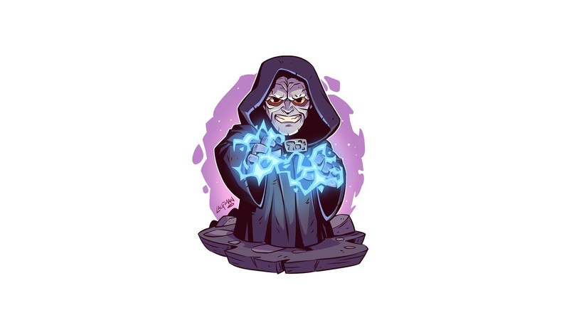 Emperor Palpatine, Sith, Star Wars, artwork, simple background, white background, Derek Laufman