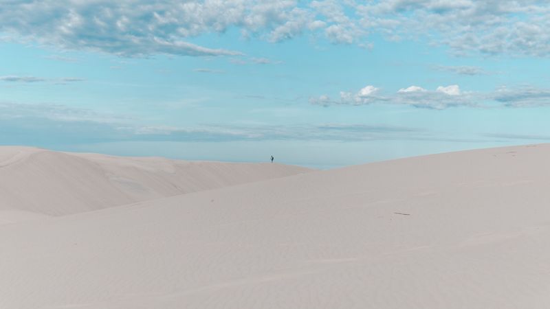 desert, dunes, minimalism, silhouette, sand, lonely, 4k