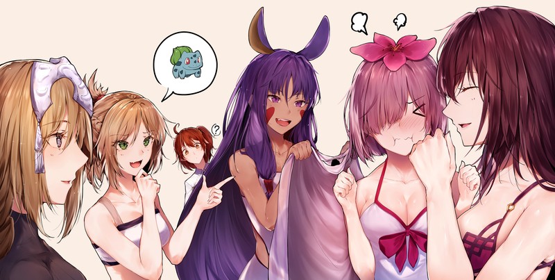 anime girls, anime, Fate/Grand Order, Mashu Kyrielight, Nitocris (Fate/Grand Order), Mordred (Fate/Apocrypha), Gudako, Jeanne dArc
