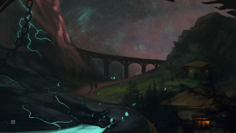 travelers, bridge, space, 4k