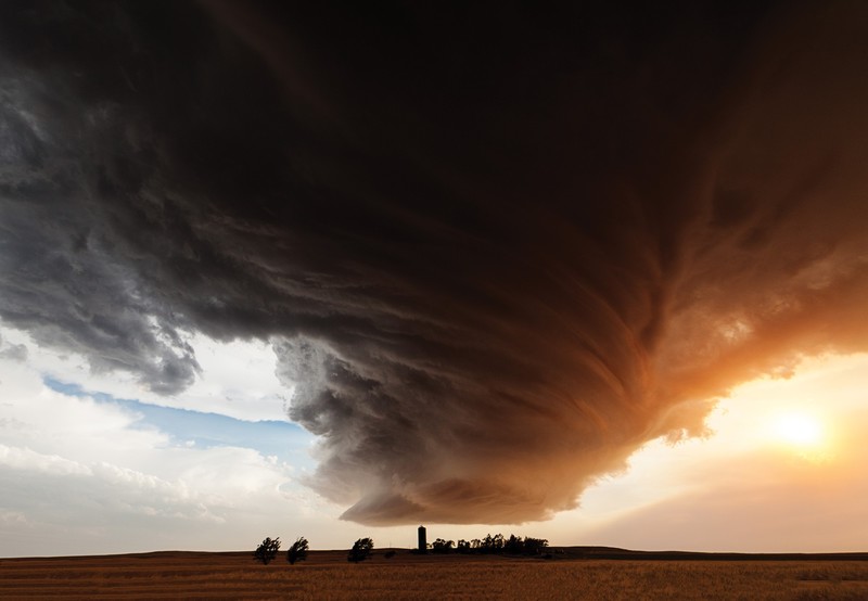 nature, landscape, Camille Seaman, clouds, horizon, photography, field, trees, storm, farm