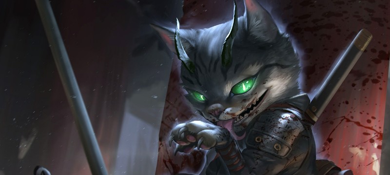 cats, green eyes, creature, fantasy art