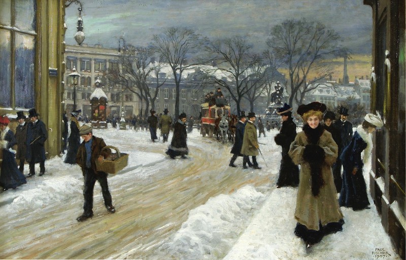 painting, winter, classical art, artwork