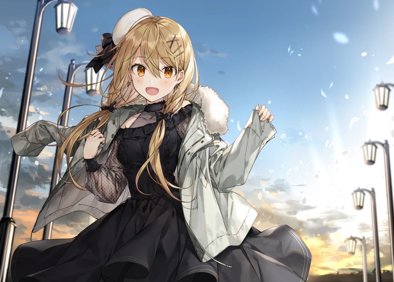 anime, anime girls, blonde, long hair, open mouth