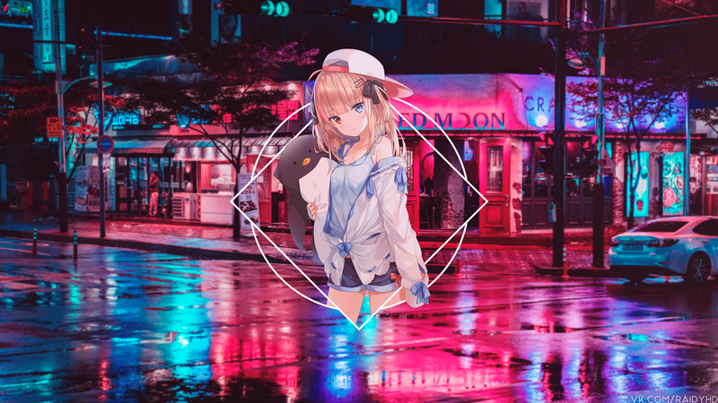 anime, anime girls, picture-in-picture, heterochromia