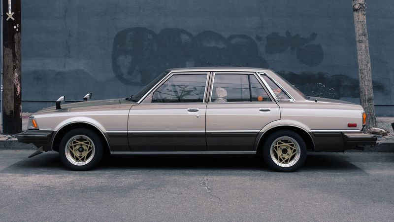car, retro, side view, gray, 4k