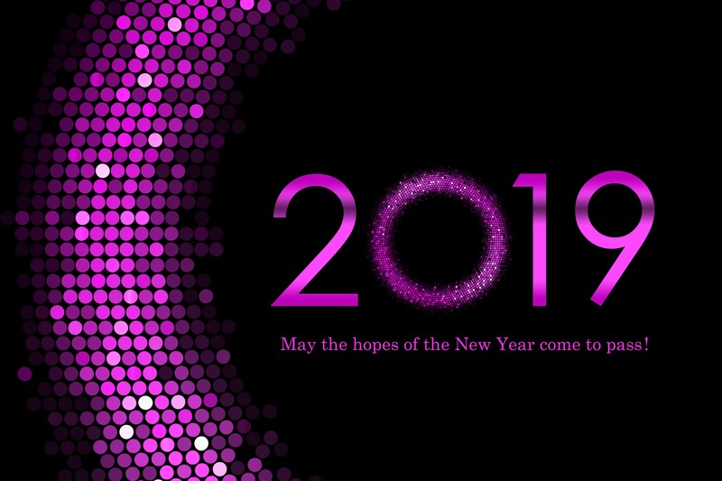 2019 (Year), numbers, Happy New Year