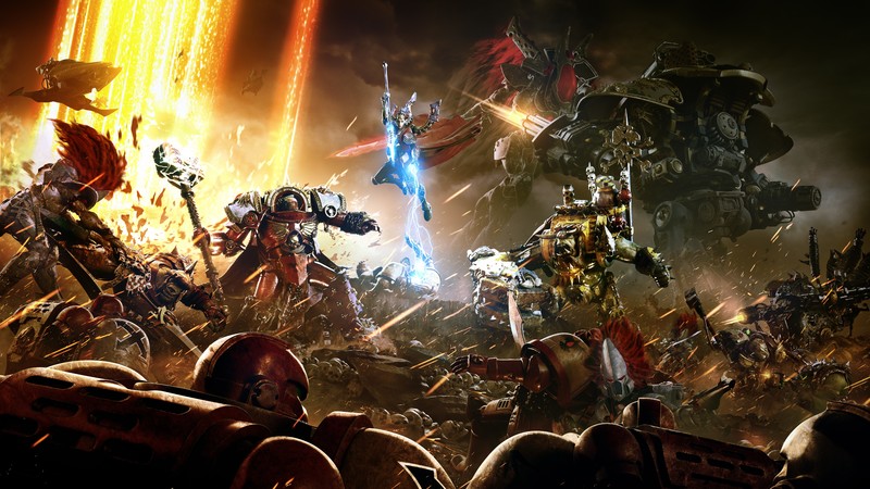 Warhammer 40,000, space marines, Eldar, orks, Terminator Astartes, Adeptus Astartes, CGI, 3D, digital art, Warhammer