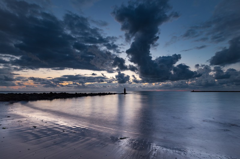 sea, clouds, horizon, beach, calm, nature