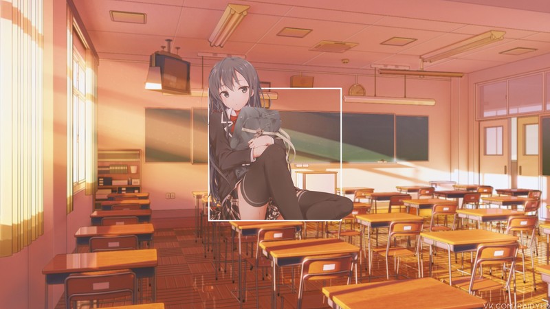 anime, anime girls, Yukinoshita Yukino, picture-in-picture, school, stockings