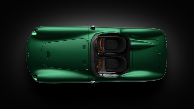 car, green car, Aston Martin, vehicle, dark, top view, British Racing Green