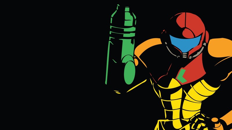Samus Aran, minimalism, video games, simple background, black background