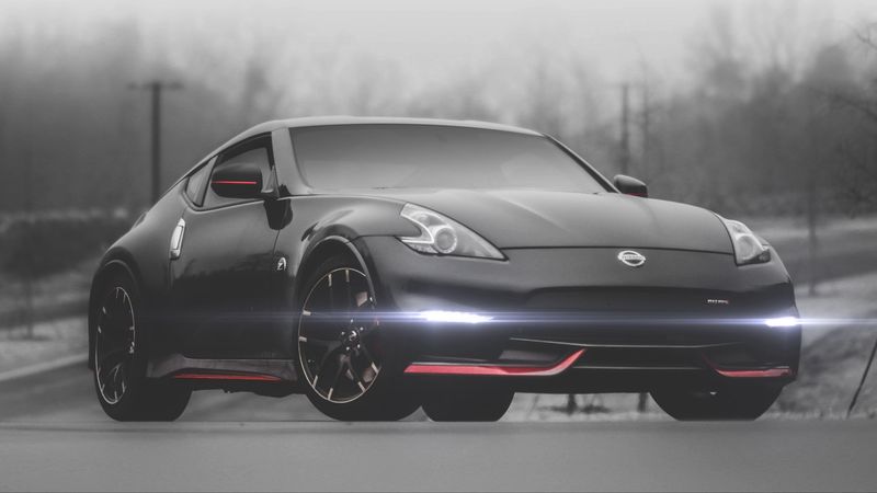 nissan 370z, nissan, car, black, fog, 4k