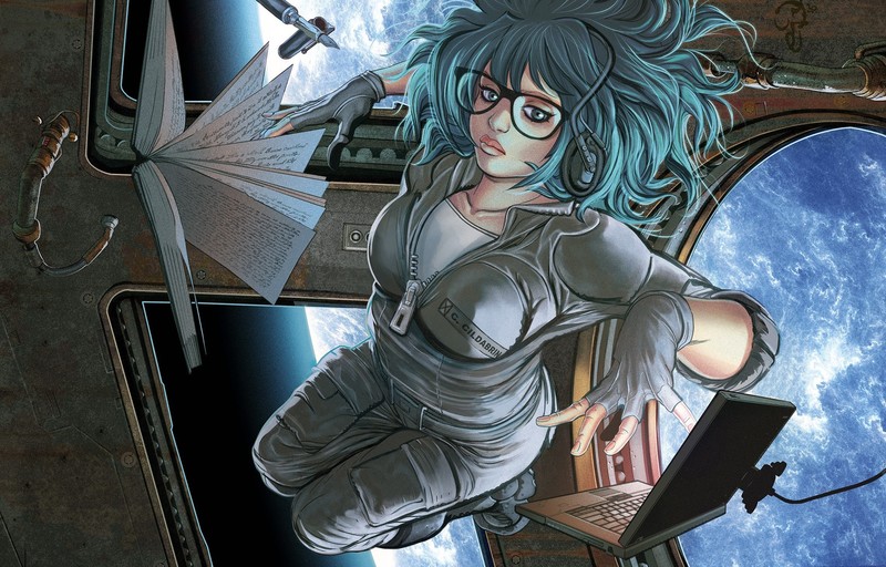 space, anime, anime girls