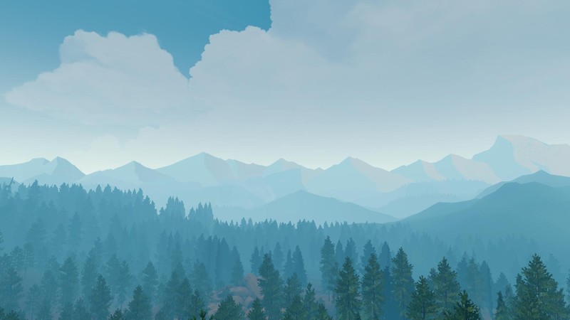 nature, Firewatch, video games, video game art, blue