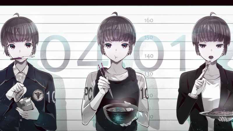 anime, anime girls, fan art, Psycho-Pass, Tsunemori Akane, white skin, dark hair, dark eyes, casual