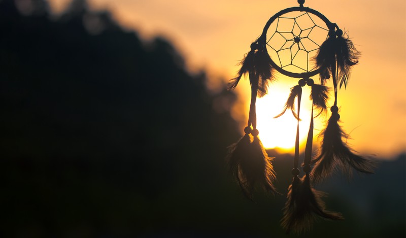sunset, dreamcatchers, landscape, yellow