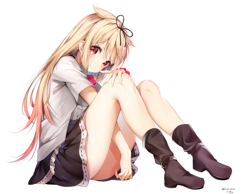 Kantai Collection, Yuudachi (KanColle), white background, blonde