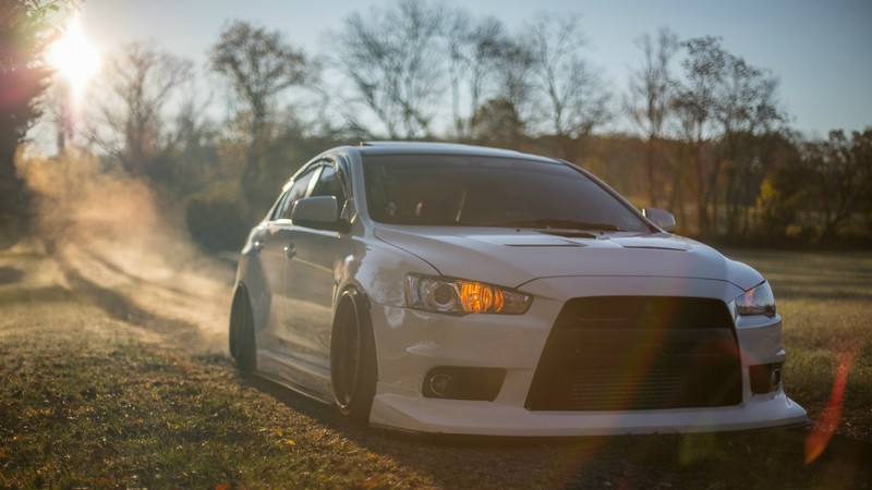 car, Mitsubishi, vehicle, outdoors, Mitsubishi Lancer EVO