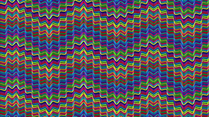 lines, wavy, multicolored, prismatic, chromatic, 4k