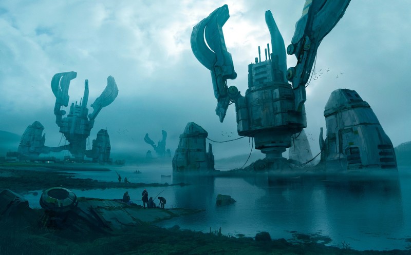 digital art, robot, futuristic, science fiction