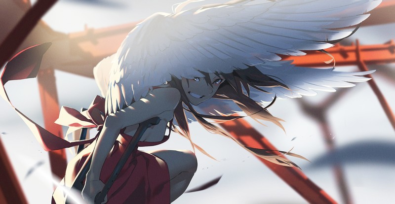 anime girls, anime, original characters, wings
