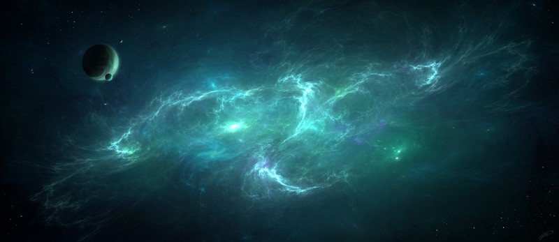 nebula, space, space art, digital art, stars, planet