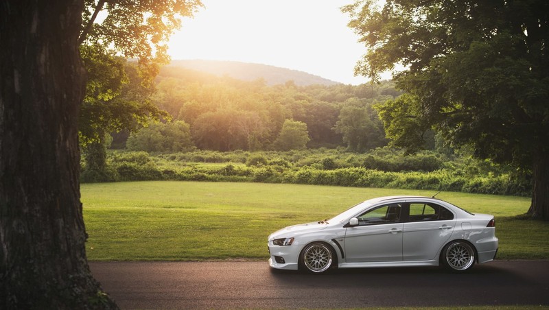 car, Mitsubishi, vehicle, trees