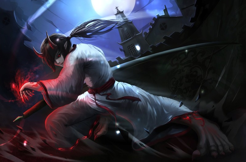 demon, dark, fantasy art, horns, artwork, red eyes
