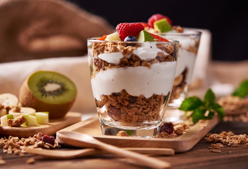 food, fruit, yogurt, kiwi (fruit), macro