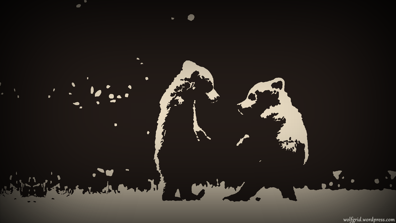 simple background, artwork, bears, animals, mammals