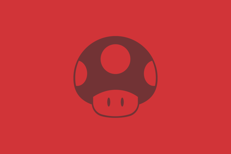 mario (series), Super Mario, Toad (character), mushroom, minimalism, digital art