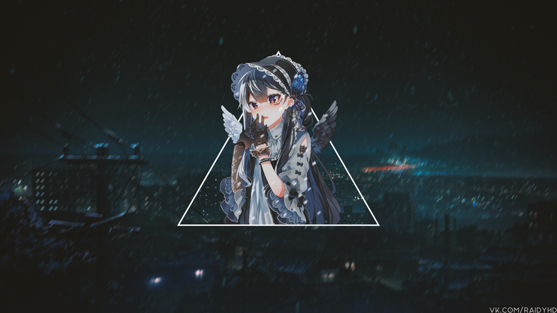 anime girls, anime, picture-in-picture, wings