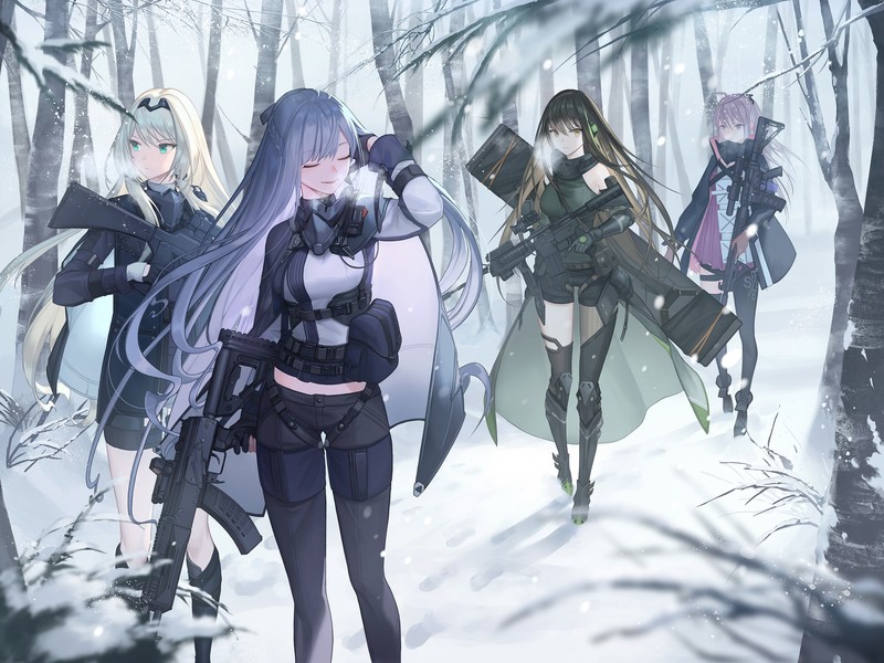 anime girls, anime, Girls Frontline, girls with guns, AR15 (Girls Frontline), m4a1 (girls frontline)