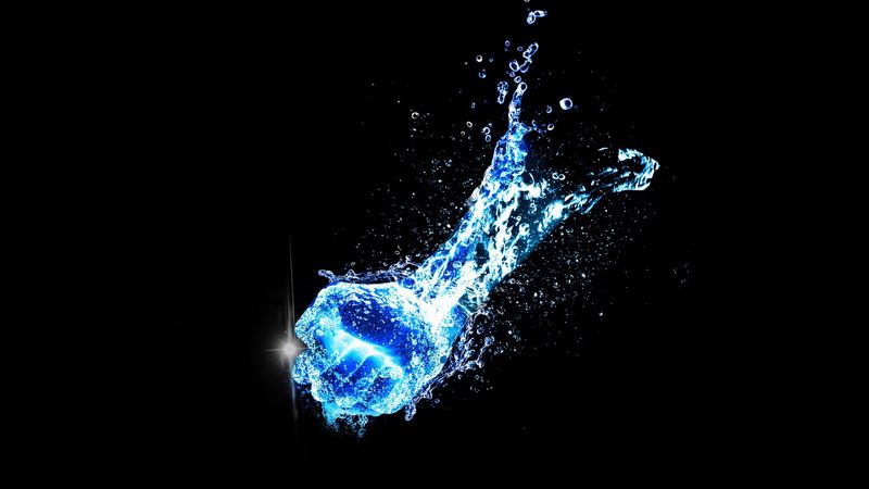 fist, water, spray, splash, hand, 4k