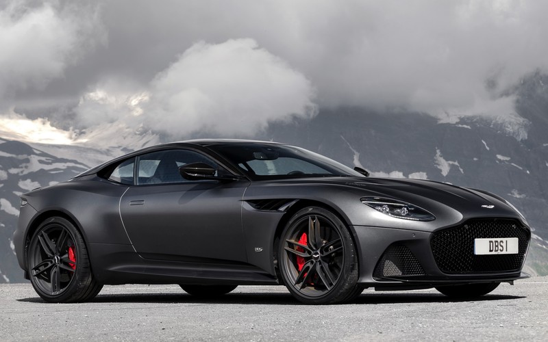 car, vehicle, sports car, supercars, Super Car, Aston Martin, Aston Martin DBS Superleggera, grey cars, gray cars, front angle view