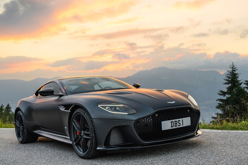 car, vehicle, sports car, supercars, Super Car, Aston Martin, Aston Martin DBS Superleggera, grey cars, gray cars, front angle view