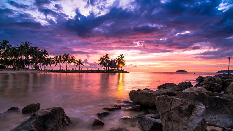 beach, landscape, sunrise
