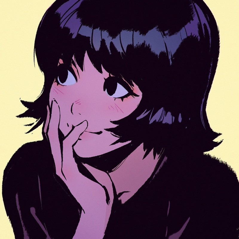 anime girls, anime, face, dark hair