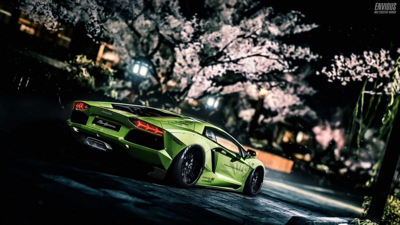 Lamborghini, green cars, vehicle, Lamborghini Aventador, car