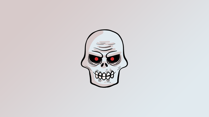 digital, skull, red eyes, simple background